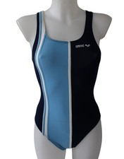 DAMEN BADEANZUG ARENA SCHWIMMANZUG BLAU NAVY EISBLAU WEISS Gr. 36 NEU