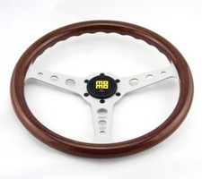 Momo Holz Mahagoni Sportlenkrad Heritage Indy 350mm braun silber steering wheel 