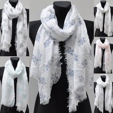 XL Silk Seidenschal Schal Langschal Halstuch Tuch Damen Fransen Blumen Punkte