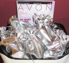 Avon ADVENTSKALENDER 24x Lippenstift Proben Organzasäckchen Silber farbig TOP 