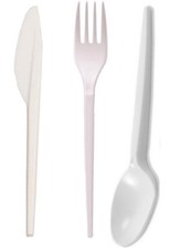 Wählbar - Mehrweg Plastik Geschirr Besteck Party Picknick Gabel Messer Löffel