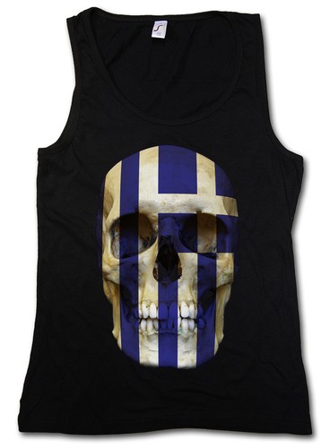 Classic greece skull flag tank - flag,