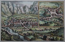 Appenzell - Herissaw - Appenzell und Herisau - Merian - Kupferstich von 1641 