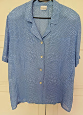Bluse Gr. 44 Verse hellblau mit weißen Punkten Synthetik