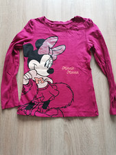 Mädchen-Langarm-Shirt Gr. 128 Minnie vorn drauf getragen