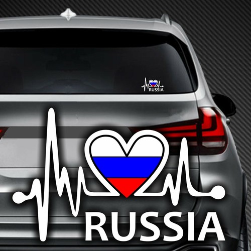 Aufkleber russia herzschlag - aufkleber,