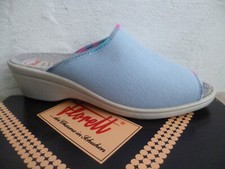 Florett Damen Pantoffel Hausschuhe Pantolette blau Textil NEU