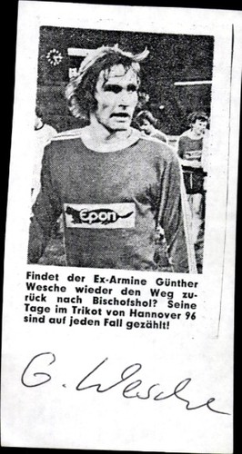 Autogramm fußballer günter - autogramm,