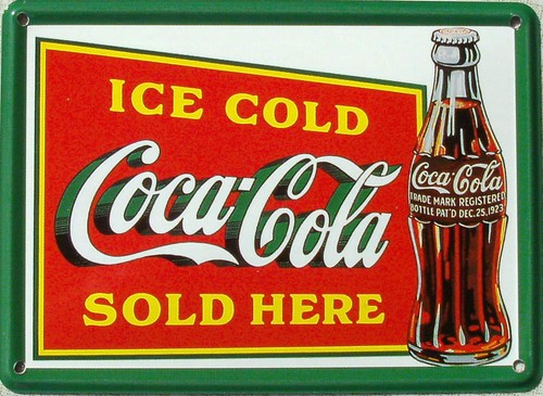 Mini blechschild coca - cola,