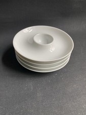 4 x Eierbecher mit Schalenablage Hutschenreuther Tavola weiß