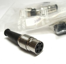 4x Mini-Tuchel / Kleintuchel Kabel-Buchse, 4-polig, T3306 000 ohne Überwurf, NOS