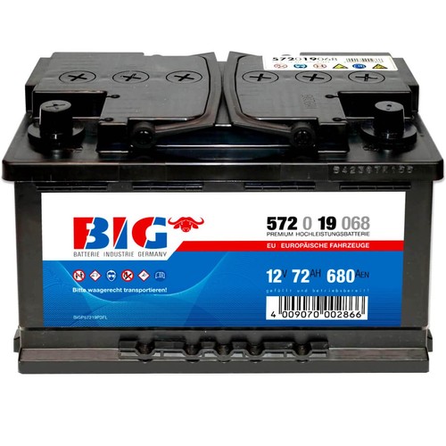 Autobatterie 12v 72ah - 12v, pluspol