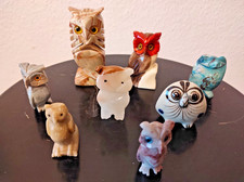 Konvolut Eulen Sammlung - 8 dekorative Eulenfiguren - Vintage