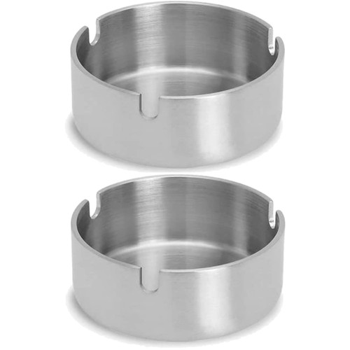 Edelstahl aschenbecher 2er set - aschenbecher,