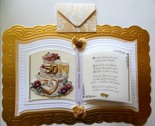 Karte zur goldenen - , hochzeit