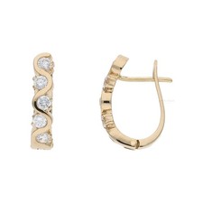 Creolen 750/000 (18 Karat) Gold mit Zirkonia, getragen 25323003