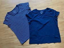 °°°  Zwei Damen Shirt T-Shirt Gr. 50/52 XXL blau/weiss  Gina Benotti  °°°TOP°°°