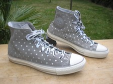 Original CONVERSE, Chucks Sneaker HI, Gr. 41, Echtleder, Grau/ Silberne Punkte !