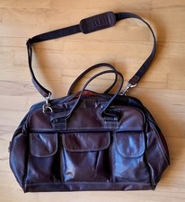 XL Herren Damen Weekender echt Leder braun Reisetasche Tasche Sporttasche