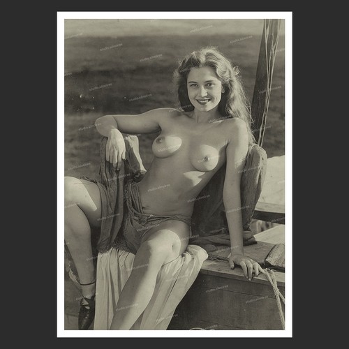 Vintage fotoabzug frau akt - vintage,