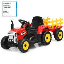 12V 3-Gang Elektrotraktor Kinder Elektrofahrzeug Elektroauto Aufsitztraktor