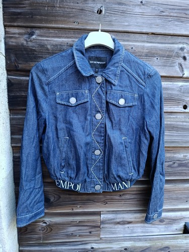 Kurze jeansjacke blau logo - jeansjacke,