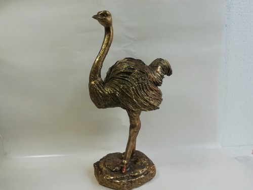 Ptmd vogel strauß gold figur - gold,