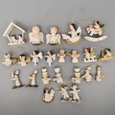 Weihnachten Baum Christbaum Tanne Schmuck Deko 23 Teile Engel Kinder weiß gold