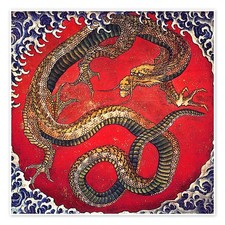 Poster Drache - Katsushika