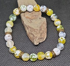 Feuer Achat Perlen Armband +