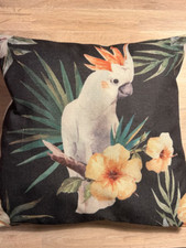 Kissenhülle Deko Kissen mit Kakadu Papagei Kissenbezug