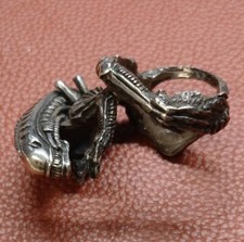 Silber Alien Ring CRAZY PIG GEBRAUCHT