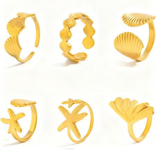 Ringe Gold Set für Damen, 6