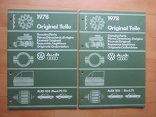 2 x Ersatzteil-Katalog Bildtafel-Katalog für Original Teile Audi 100