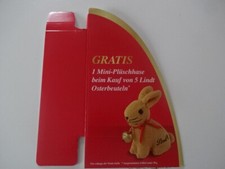 Werbe Deko von Lindt 2018 / 1 Mini Plüschhase Gratis - 35 x 30 cm