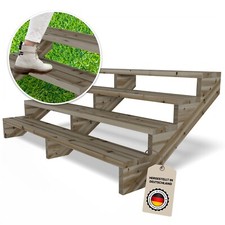 Terrassentreppe Kiefer imprägniert Breite 190 cm mit Stufen Wangentreppe