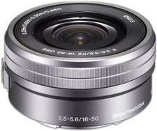Sony E PZ 16-50mm f/3.5-5.6 OSS Lens for Sony E-Mount Cameras silver-Open box
