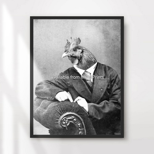 Lustiges huhn kunstdruck - huhn,