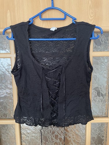 Schwarzes damen top mit - schwarzes,