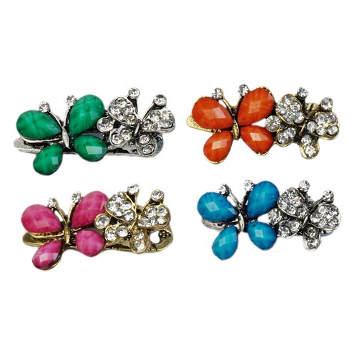 Mini hair clips butterflies - 4x,