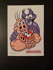 Schweinevogel-Comic Postkarte