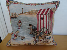 Kissen 30x32,Strandmotiv,80Baumw.+20Viskose,Reißversch.,Rü: Samt creme,