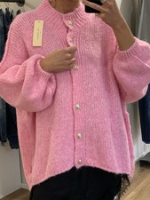 Mega Oversized Basic Strickweste Knopfleiste Rosa Onesize (I1)