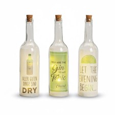 Glasflasche Sprüche "Gin" LED