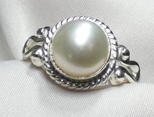 Perlen Süsswasserperle Ring 925 Silber Gr. 17,5 (55) modisches UNIKAT NEU