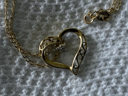 Gelbgold herz halskette - kt,,