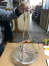 Alte Hängelampe H 70 cm Messing Glas XXXXXXII