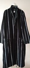 H&M,Morgenmantel/Bademantel,L,Cotton,Frottee,Schwarz,gestreift,ohne Gürtel,NEUw.