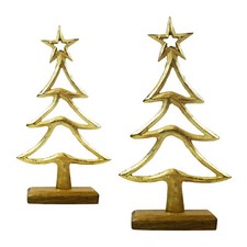 2er Set Tanne mit Stern gold |