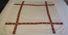 CHANEL großer Seidentwill Schal - kariert - creme/rot/gold - 85 x 85 cm